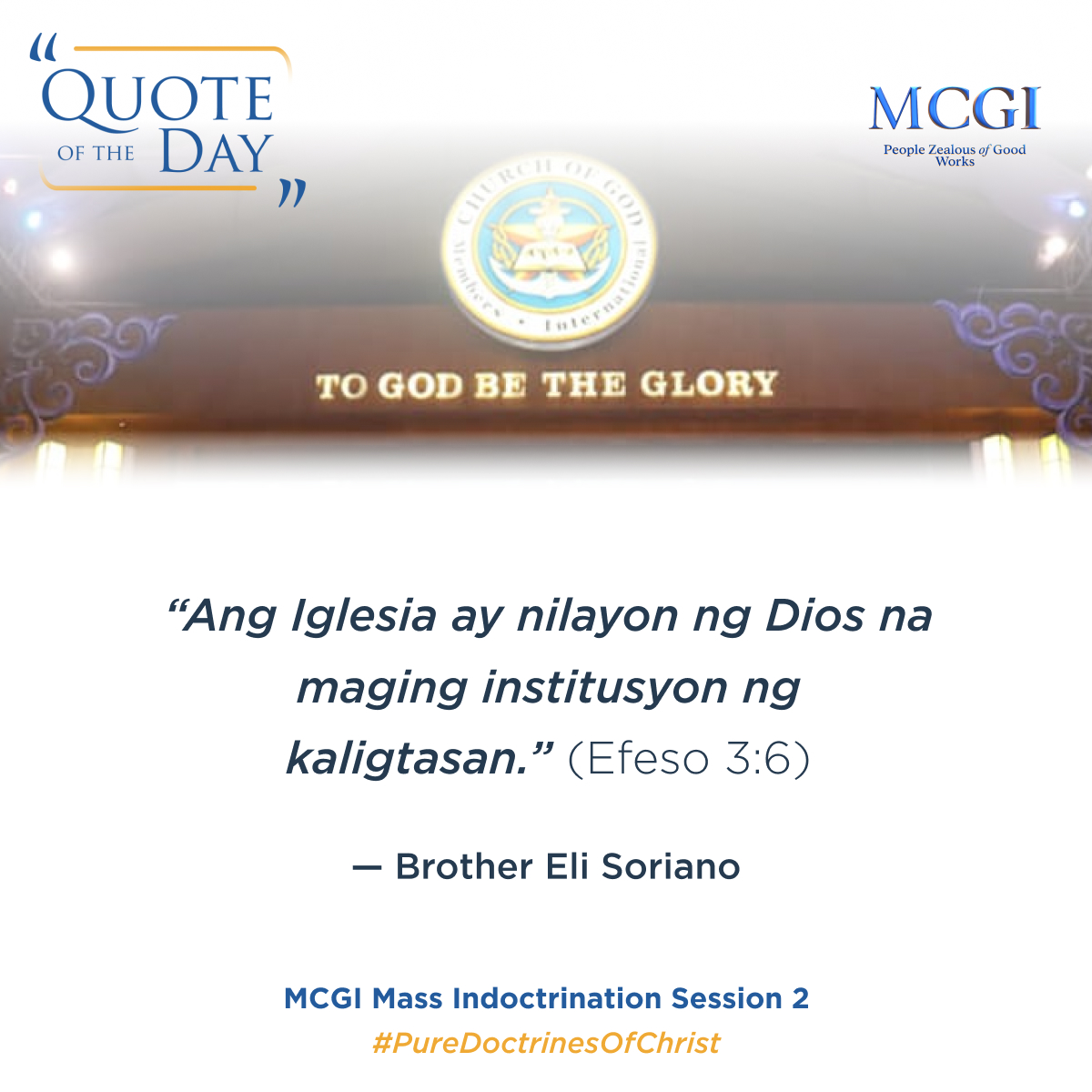 AngDatingDaanTV's tweet photo. "The Church was intended by God to be an institution of salvation." (Ephesians 3:6)

— Brother Eli Soriano, MCGI Mass Indoctrination Session 2

Reverence to God
#PureDoctrinesOfChrist https://t.co/XStnJDsPbU