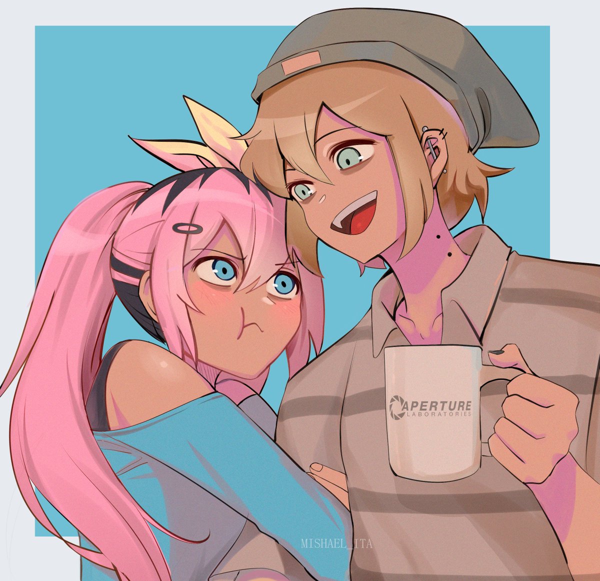 Mishael_ita's tweet image. Day 6 emori  -im on time! Aubrey seems like the ""overprotective"" type to me. #emori #OmoriAU #aubrey #omoribasil #artomori #omorifanart #OMORIFANART