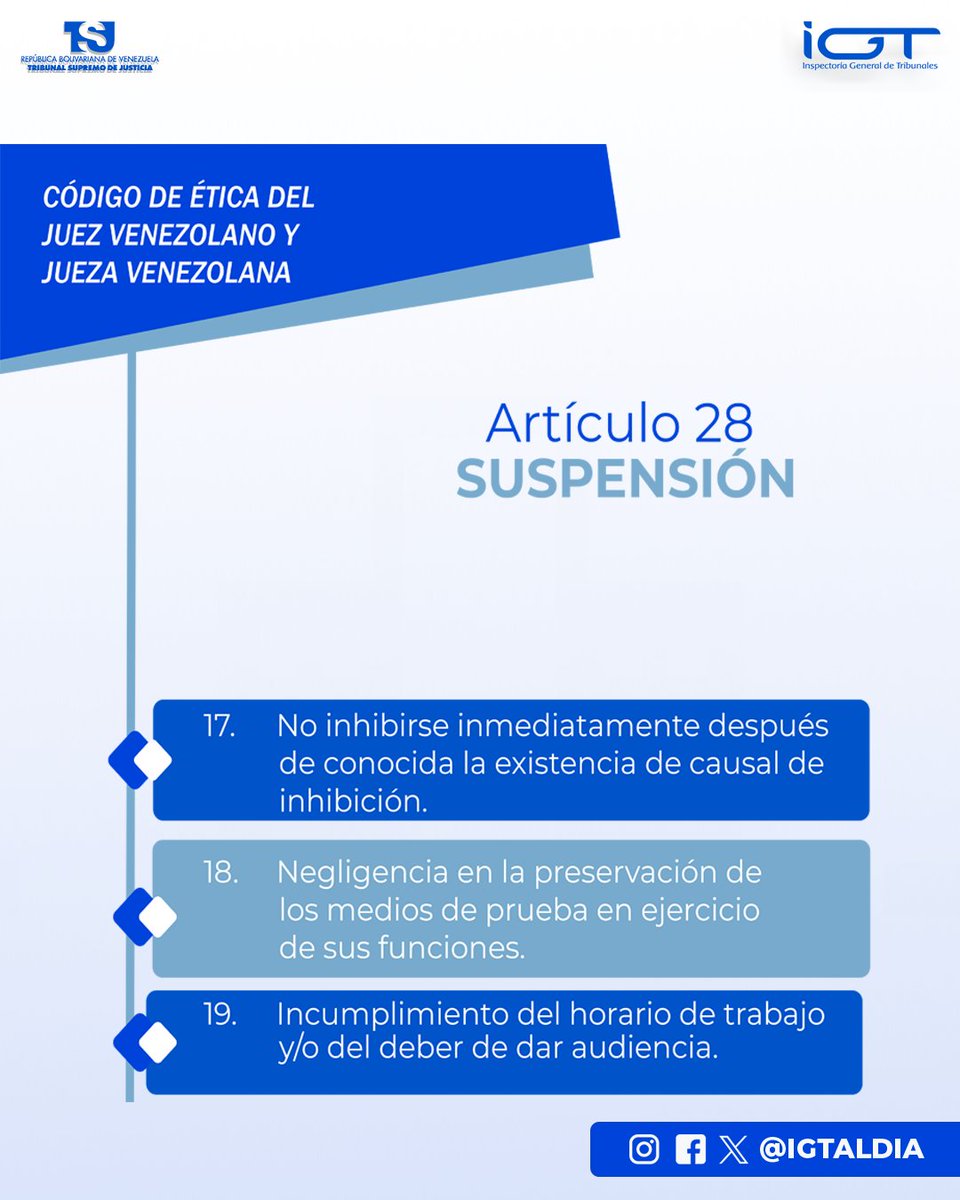 IGTaldia's tweet photo. Conoce más sobre estas normativas y su importancia en la transparencia del sistema judicial.

Suspensión⬇️

#igtaldia⚖️
#ConoceLaLey⚖️🇻🇪 https://t.co/JW7DC1B17T