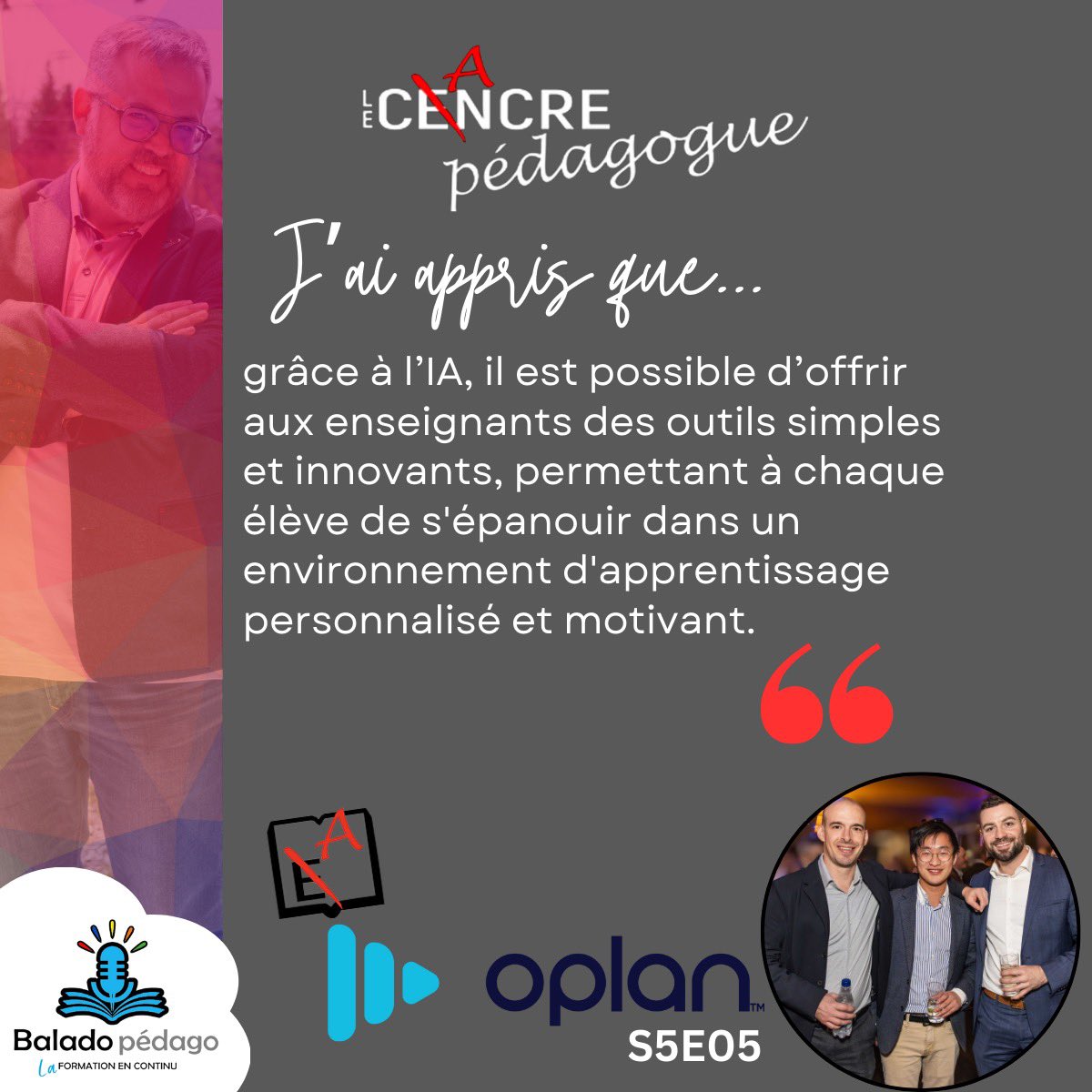Demain vous apprendrez davantage sur les réalisations de l’équipe de <a href="/Oplanlearn/">Oplan</a> sur votre plate-forme podcast préférée! #baladopedago #edupodcast #eduqc