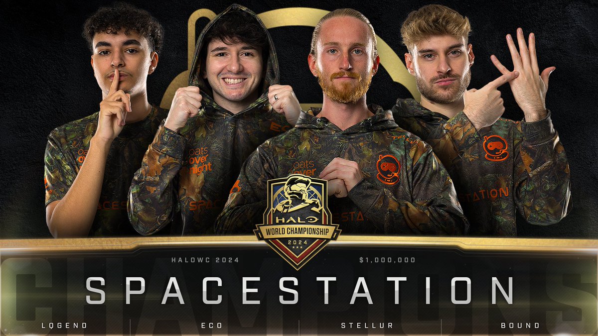 Halo Esports (@hcs) on Twitter photo FOR ALL THE GLORY ๐๐
<a href="/Spacestation/">Spacestation Gaming</a> are your 2024 <a href="/Halo/">Halo</a> World Champions!
๐ <a href="/Lqgend_/">OpTic Lqgend</a>
๐ <a href="/KevinEcoSmith/">SSG Eco</a>
๐ <a href="/StelluR/">Braedon Boettcher | SSG</a>
๐ <a href="/Bound2K/">OpTic Bound</a>
๐ <a href="/Elamite/">Kyle Elam</a>
#HaloWC FOR ALL THE GLORY ๐๐
<a href="/Spacestation/">Spacestation Gaming</a> are your 2024 <a href="/Halo/">Halo</a> World Champions!
๐ <a href="/Lqgend_/">OpTic Lqgend</a>
๐ <a href="/KevinEcoSmith/">SSG Eco</a>
๐ <a href="/StelluR/">Braedon Boettcher | SSG</a>
๐ <a href="/Bound2K/">OpTic Bound</a>
๐ <a href="/Elamite/">Kyle Elam</a>
#HaloWC