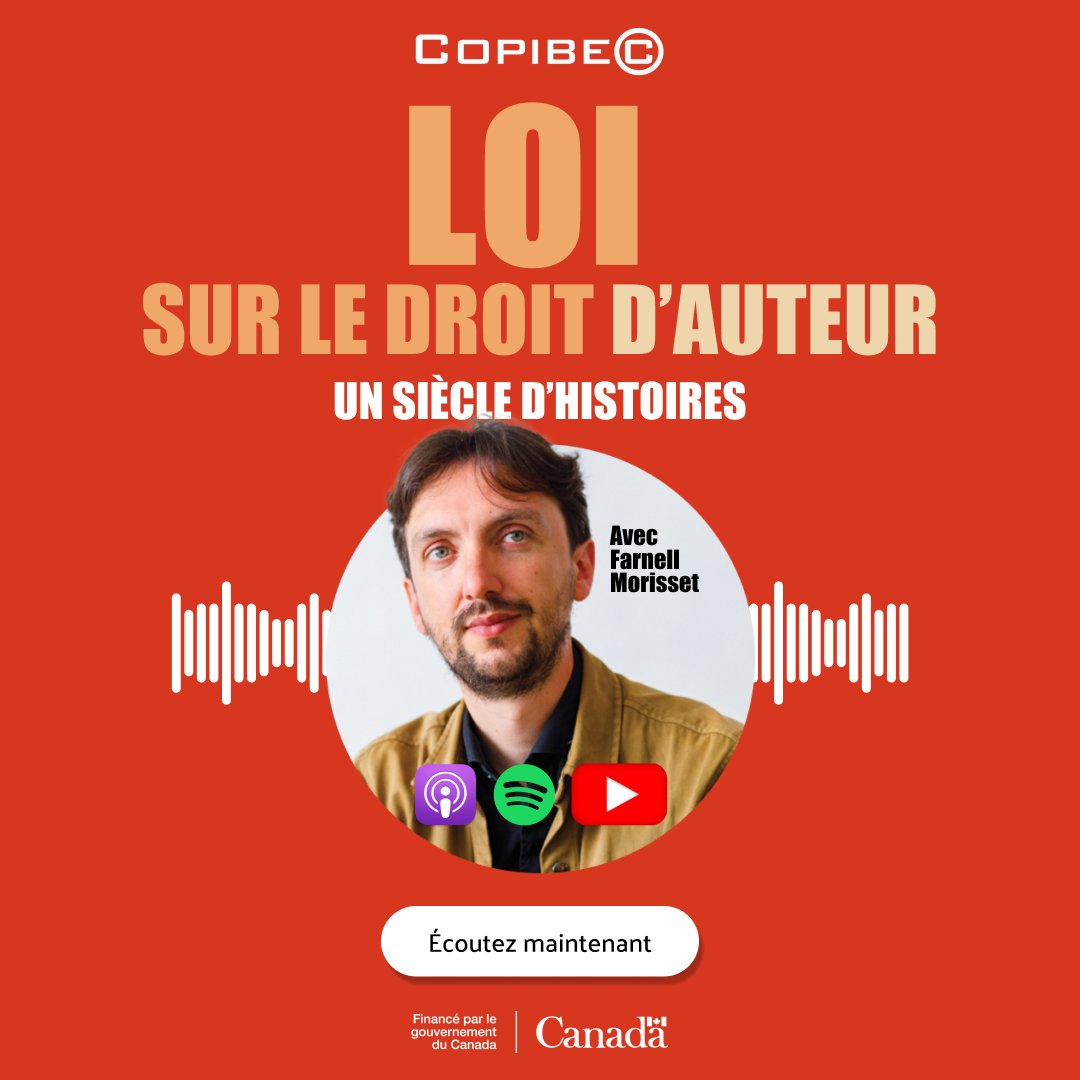 Copibec (@copibec) on Twitter photo 🎉 Déjà 20 000 écoutes pour notre série balado « Loi sur le droit d’auteur : un siècle d’histoires » animée par
<a href="/FarnellMorisset/">Farnell Morisset</a> ! Un immense merci pour votre intérêt. Découvrez-la ici 👉 copibec.ca/fr/balado 🎉 Déjà 20 000 écoutes pour notre série balado « Loi sur le droit d’auteur : un siècle d’histoires » animée par
<a href="/FarnellMorisset/">Farnell Morisset</a> ! Un immense merci pour votre intérêt. Découvrez-la ici 👉 copibec.ca/fr/balado