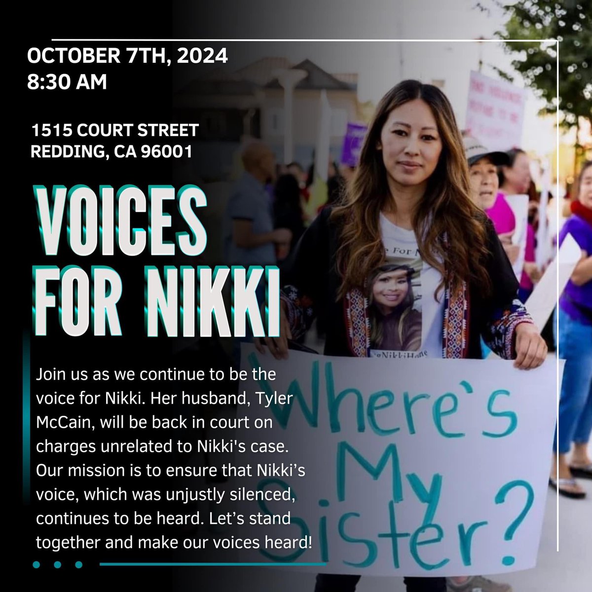 #BREAKING: There is a rally tomorrow at the courthouse as #TylerMcCain returns to court, this time facing charges unrelated to the #NikkiSaeleeMcCain case. I’ll be sharing live updates throughout the morning as I receive information from locals on the ground. If you can go,
