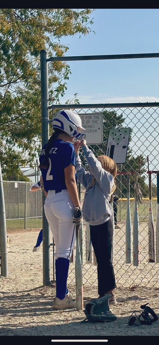 Think Coach Bill said it best: “Now that’s a special picture.” 

Micky G, in her final season as a Diamond, played her first year as a 9u gem in 2016. 

Here you’ll find current 9u gems player Grace G giving her a pre at-bat pep talk💙 #wascoproud #fullcircle