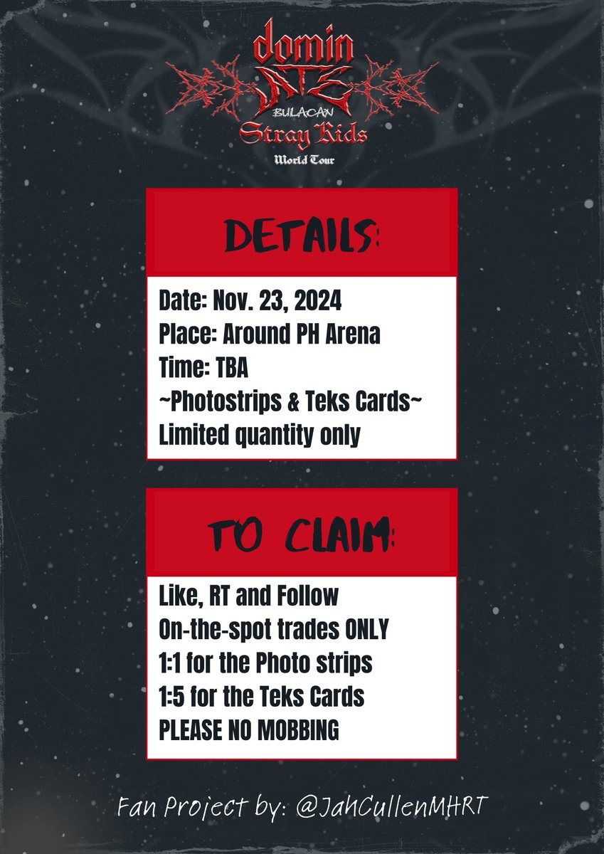 JahCullenMHRT's tweet photo. OT8 #dominATE_BULACAN Fan Support Project by : @JahCullenMHRT

-like, rt, &amp; follow for updates 
-open for everyone
-limited qty only
-check photo for details

#SKZinPH #StrayKids #dominATE_Bulacan #freebies #fansupport #STAY #스트레이키즈 #FiloStays https://t.co/hXdxXtdL0j
