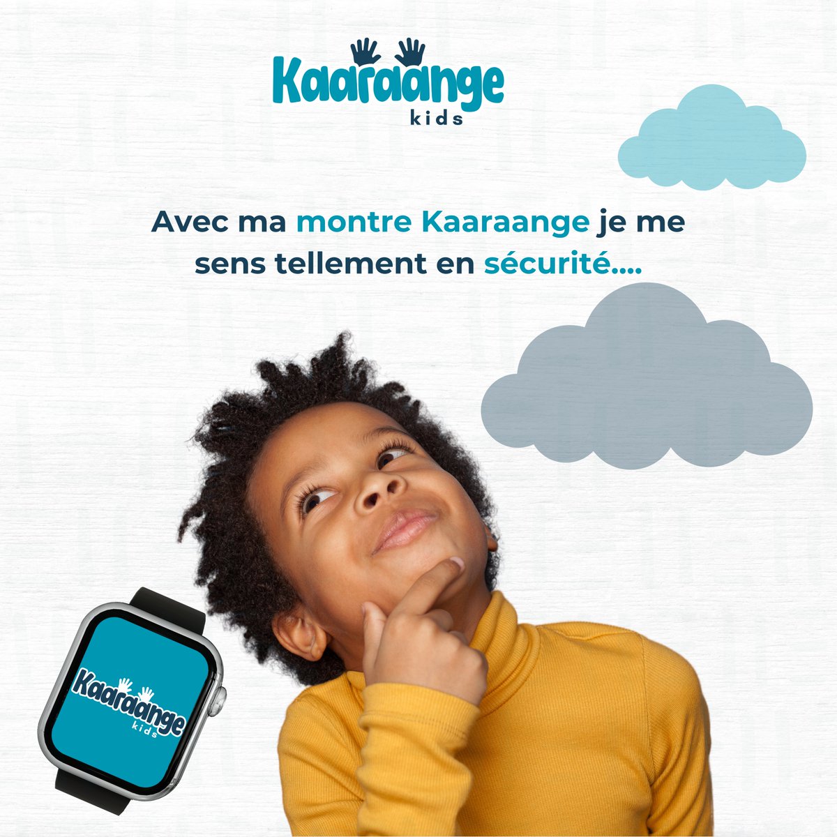 "Avec ma montre Kaaraange, je me sens toujours en sécurité ! Je sais que mes parents sont là, même quand je ne les vois pas. 🦸‍♂️⌚
 #SécuritéEnfant #KaaraangeKids"