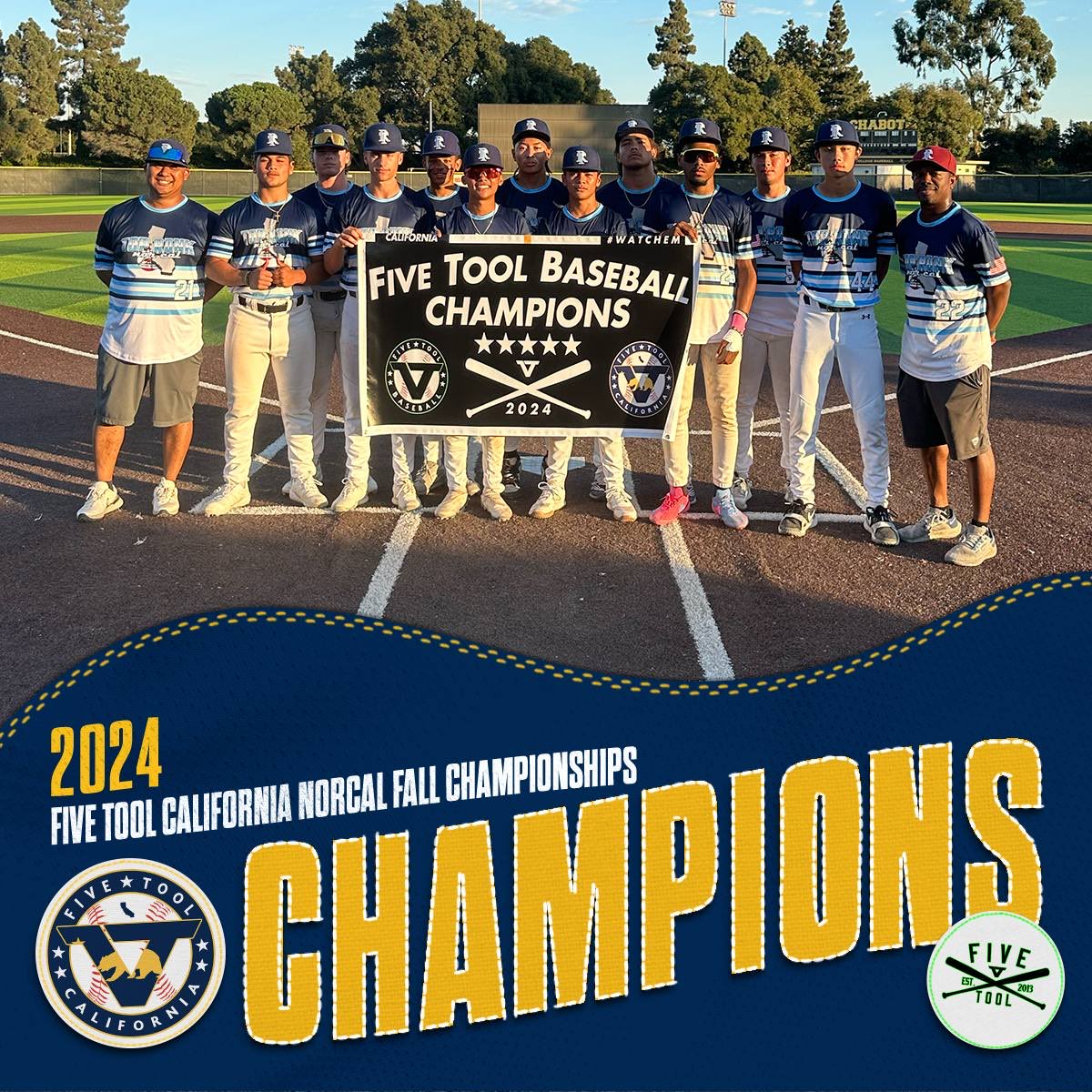 Five Tool California (@fivetoolca) on Twitter photo 🏆CHAMPIONS🏆
Congrats to Top Rank NorCal on winning the 18U Division of the <a href="/FiveTool/">Five Tool Baseball</a> California NorCal Fall Championships!
#WatchEm 🏆CHAMPIONS🏆
Congrats to Top Rank NorCal on winning the 18U Division of the <a href="/FiveTool/">Five Tool Baseball</a> California NorCal Fall Championships!
#WatchEm