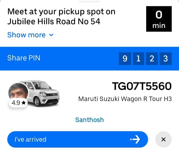 resmijaimon's tweet photo. Uber Car Wagon R TG07 T 5560 , Driver Santosh with 4.9* rating is a big time fraudster who acts as the best till you pay him. I paid INR 910 and was expecting INR 100 return when he said he would pay by Phone Pe. He showed me the screen when I hadn't received the payment. https://t.co/PZmlXuRynt