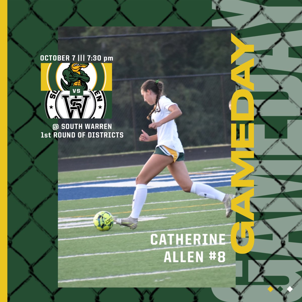 It’s District Time Are you Ready to see your Lady Gators play some amazing Soccer well come out Monday Night at 7:30pm At South 
We are Ready, this Girls are Ready Come on Gators Nations Let’s Go