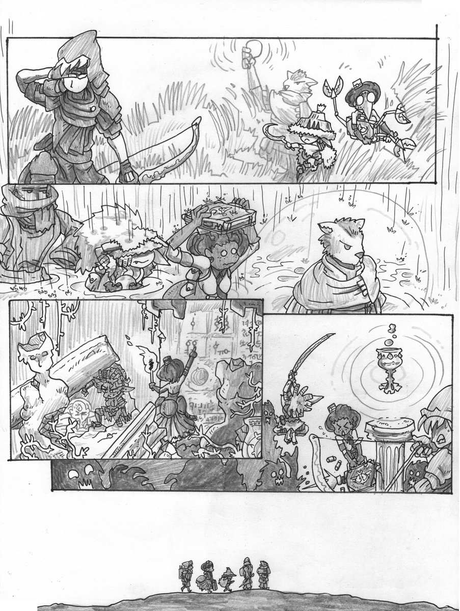 Madsmatic's tweet image. #Gobtober #Inktober Day Six, 6. Trek and 6. Explorer
Had to do the stitch because I lost too much to the side in the scans. This is pretty much as far as I saw the story going. I'm winging it from here on in