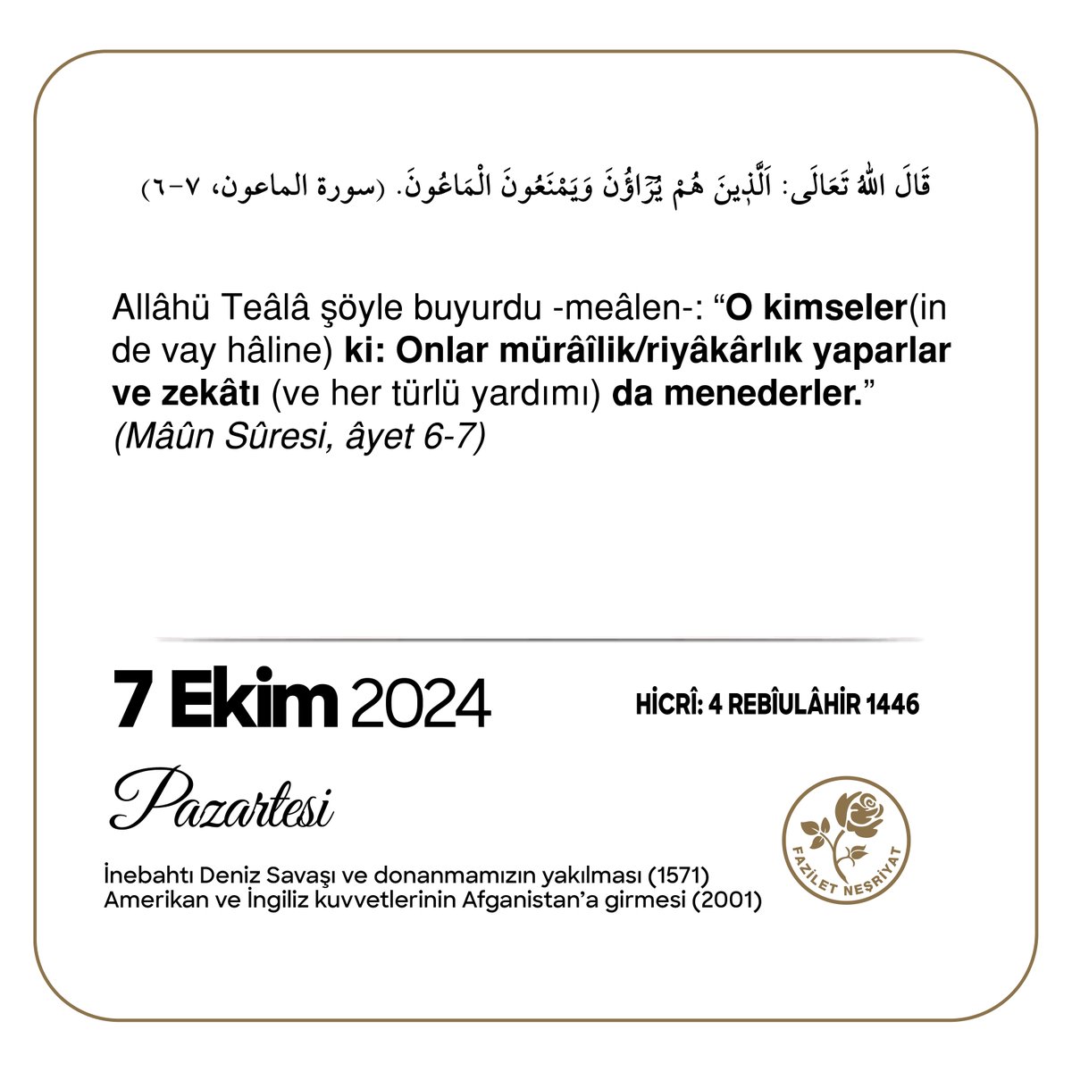 Fazilet Takvimi (@fazilet_takvim) on Twitter photo 