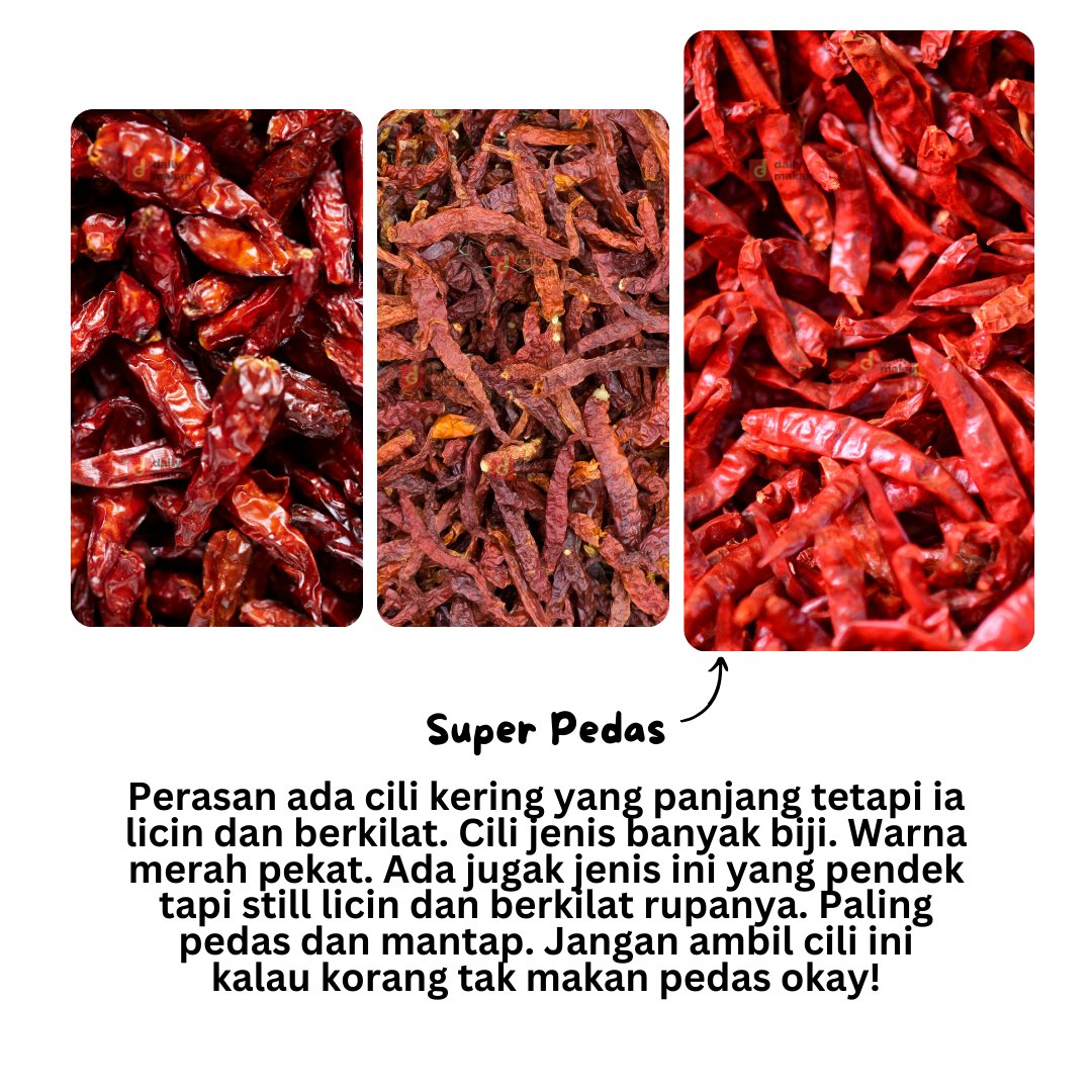 DailyMakan's tweet photo. Tips Kenal Cili Kering 👍
Kena pandai pilih, salah pilih naiya Pak Karim 🤣 https://t.co/rXDBrnOe8G