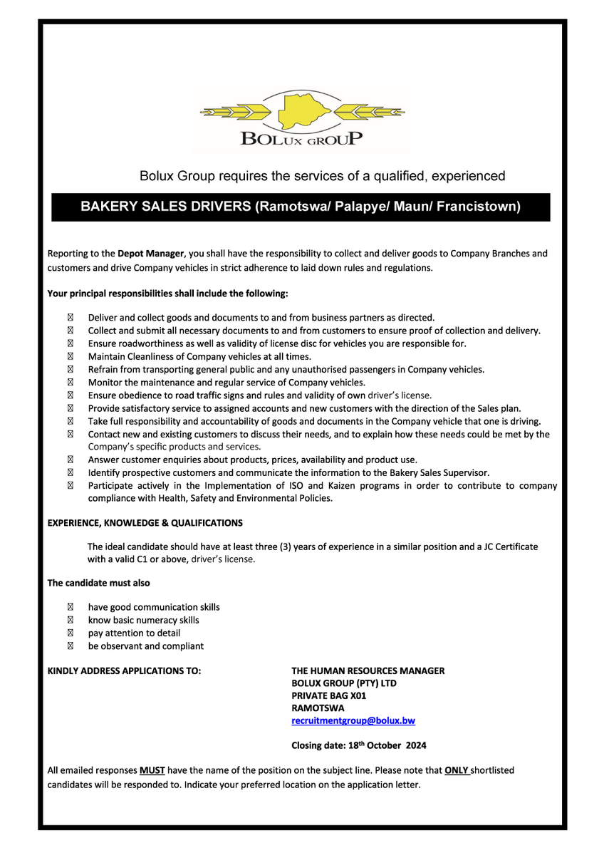 BoluxGroup's tweet photo. Step Into Your Future: Opportunities Await!
#vacances
#JobOpportunity
#boluxgroupbotswana
#Bolux https://t.co/AVX6IdGR3J