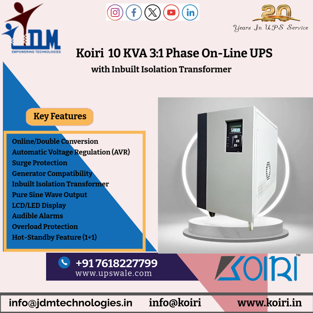 JdmPvt's tweet image. At KOIRI, we stand at the forefront of innovative power solutions, committed to powering a connected world with unwavering reliability and cutting-edge technology

#koiriups #10kvaups
#ThreePhaseUPS
#poweryourworld #powerbackupsolutions #HighCapacityUPS