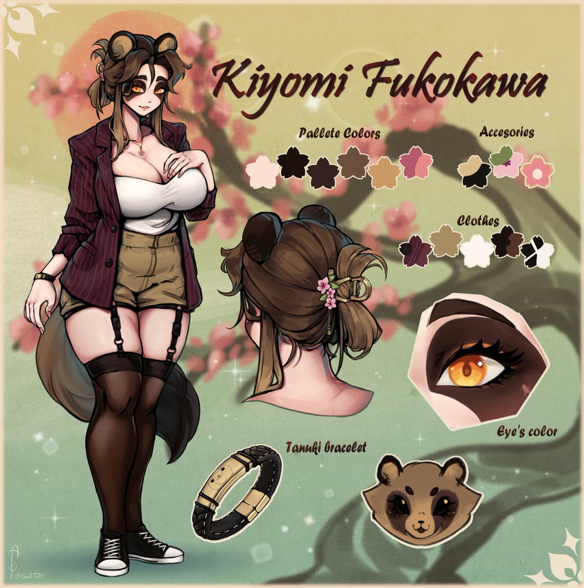 Reference sheet comm for <a href="/CryptoRaptor215/">Verdina's Handler🦎</a> 💖

 #commissionsoopen  #tanuki