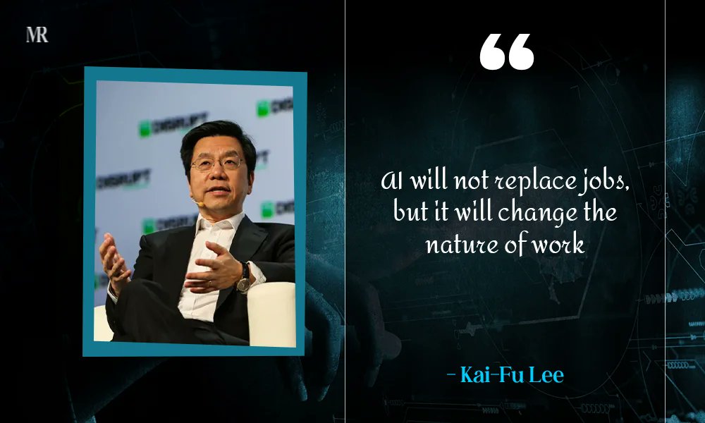 MirrorReview1's tweet image. “AI will not replace jobs, but it will change the nature of work.” – Kai-Fu Lee

quotes.mirrorreview.com/artificial-int…

#ArificialIntelligence #Quotes #Quoteoftheday #MondayMotivation #MotivationalQuotes