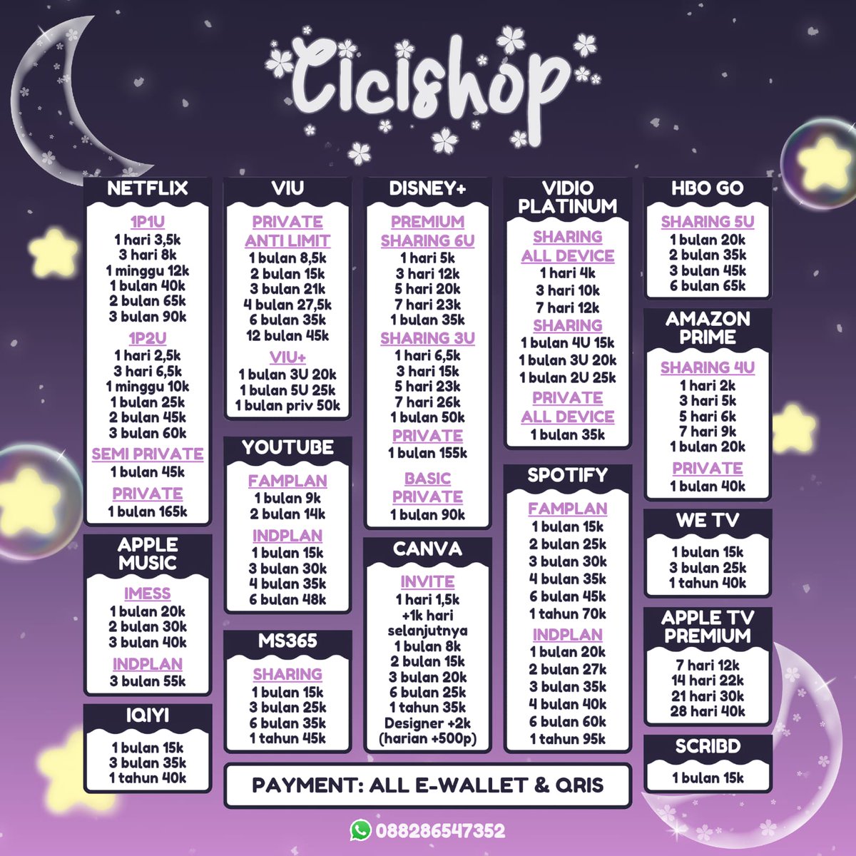 flocras's tweet image. HALLOW EVERYONE👋🏻
mau cari aplikasi apa? ciciy ada disini 
trusted 100% dan pastinya fastrespon

🌟payment all e-wallet dan qris
🌟fastrespon on wa.me/6288286547352