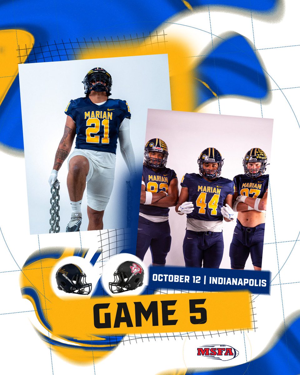 Marian Football (@marianufootball) on Twitter photo Back home and ready for a rivalry game π
ππππ πππ₯π
π Indiana Wesleyan
ποΈ Ascension St. Vincent Field
π
Saturday, October 12
π 1:05 PM
π» <a href="/iscsportsnet/">ISC Sports Network</a>
π Marianstats.com Back home and ready for a rivalry game π
ππππ πππ₯π
π Indiana Wesleyan
ποΈ Ascension St. Vincent Field
π
Saturday, October 12
π 1:05 PM
π» <a href="/iscsportsnet/">ISC Sports Network</a>
π Marianstats.com