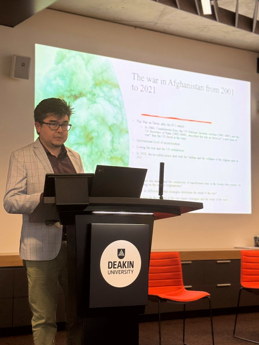 Shadi (@mrsshadisnape) on Twitter photo Dr. <a href="/abbasfarasoo/">Abbas Farasoo</a> presents on the transformation of war in Afghanistan over the period of more than two decades, including the way war has evolved and transformed.
#MESF2020
<a href="/latrobe/">La Trobe University</a>
<a href="/MESF_Deakin/">Middle East Studies Forum</a> Dr. <a href="/abbasfarasoo/">Abbas Farasoo</a> presents on the transformation of war in Afghanistan over the period of more than two decades, including the way war has evolved and transformed.
#MESF2020
<a href="/latrobe/">La Trobe University</a>
<a href="/MESF_Deakin/">Middle East Studies Forum</a>