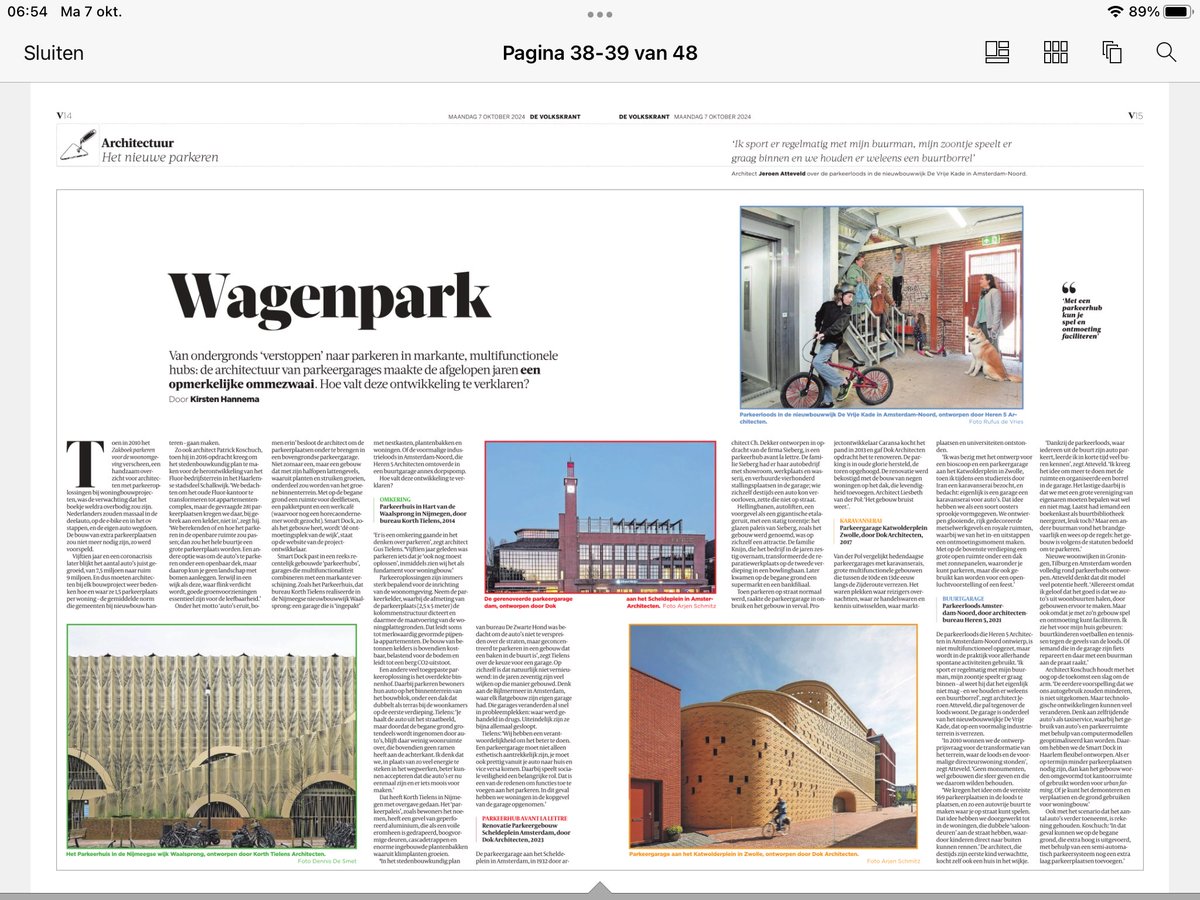 Als het dan toch moet #autoparkeren, kun je er beter iets van maken. Dat vinden deze architecten in elk geval. Prettig #uitstappen.