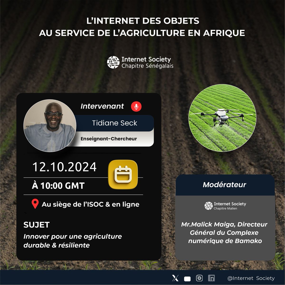 ISOC_Senegal 

⏰: Samedi 12 oct. 2024
📍 :  Immeuble, Résidence Serigne Abass Sall - Alkhayria, Mezzanine, en face Ecole de Police, Avenue Bourguiba. (+ online)
Géolocalisation : bit.ly/3TjlnMm
☎️Contacts : +221 77 634 16 66

Inscription : forms.gle/FBr16JFczzrUMy…