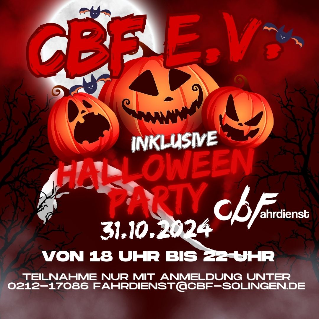 CBFeV's tweet image. Gemeinsam Feiern – Inklusion für alle 👻🎃
Am 31. Oktober  verwandelt sich der CBF e.V. in ein schaurig-schönes Gruselkabinett!  Unsere inklusive Halloween-Party bringt Menschen mit und ohne  Behinderung zusammen, um gemeinsam eine unvergessliche Nacht.