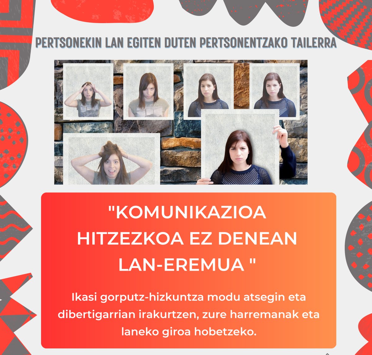 edirensalud's tweet photo. 🤔Pertsonekin lan egiten duzu? Gorputz-hizkuntzaren gakoren bat ezagutu nahi duzu harreman hobeak izateko?
Hala bada, agian lantegi hau interesatuko zaizu: https://t.co/4q9K0uaVD1
📌Talde murriztua, plaza mugatuak. Izen-ematea urriaren 31ra arte.
#edirensalud https://t.co/hIAE8scCbH