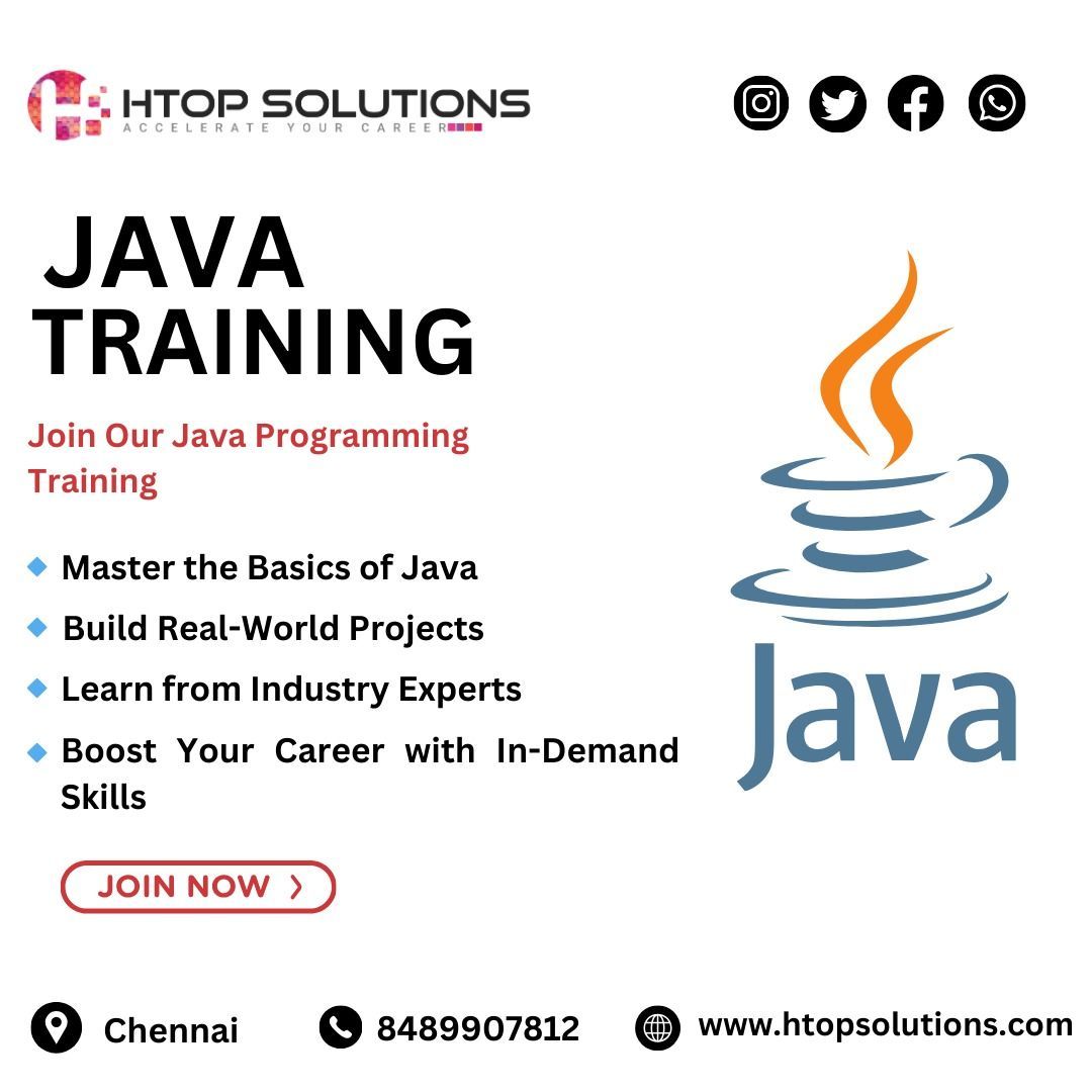 htop_online's tweet image. Acquiring knowledge and skills in programming using the Java programming language

Call: 8489907812

#javatraininginChennai #Javafullstacktraininginchennai #javacertificationinchennai #FullStackDeveloperTraininginchennai #webdesigntraininginChennai #WebDesigningtraininginChennai