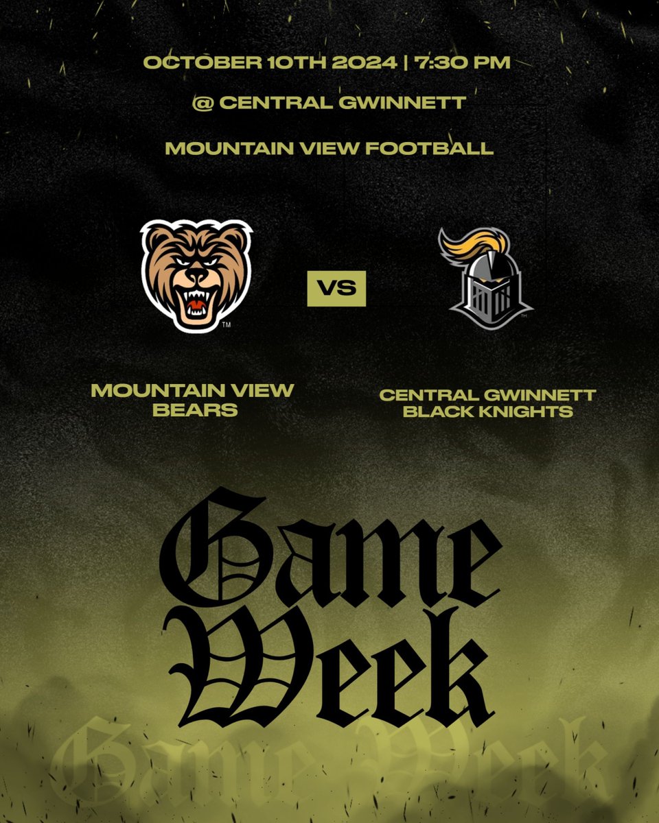 Mountain View Bears Football (@mvfootballbears) on Twitter photo It's Game Week for Our Mountain View Bears!!
Come out and support Our Bears this Thursday as we take on Central Gwinnett.
We need the Student Section to show up and show out for our Pink Out Game!! It's Game Week for Our Mountain View Bears!!
Come out and support Our Bears this Thursday as we take on Central Gwinnett.
We need the Student Section to show up and show out for our Pink Out Game!!