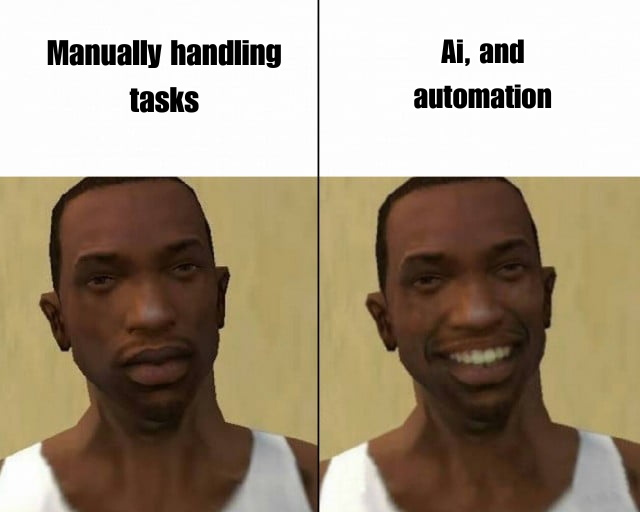 almalgo_tech's tweet image. That feeling when you go from manual tasks to AI and automation.