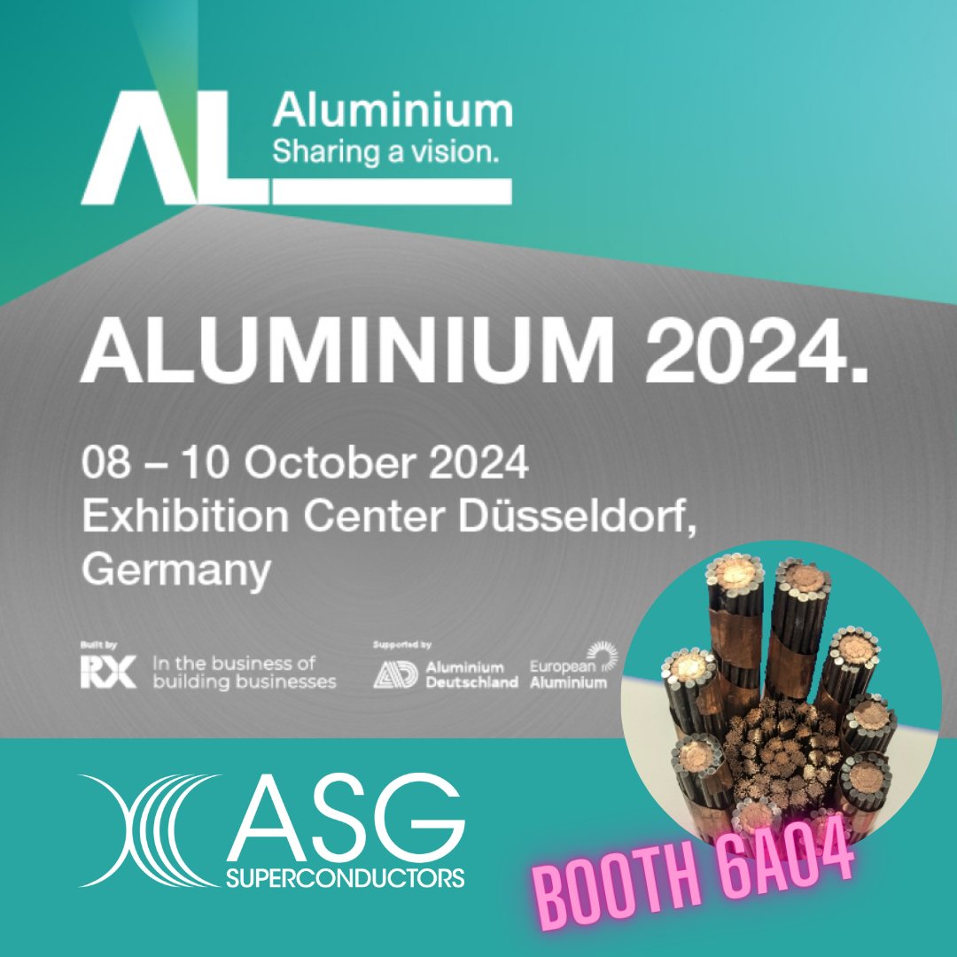 ASGsconductors's tweet photo. Making more &amp; greener production from your alluminium smelter with MgB2 superconducting technology. Join our booth at Aluminium 2024 to discover more.
.
.
.
#alluminium #MgB2 #smelter #superconductors #dusseldorf #aluminium24 https://t.co/8XXB2Z8EVl
