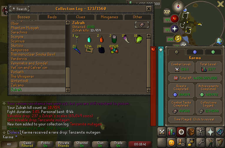 Zulrah Log Completed