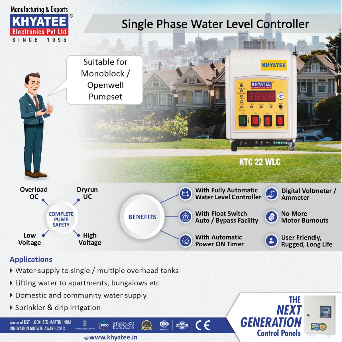 Khyatee1995's tweet image. Enhance pump efficiency with Khyatee's Advanced Water Level Controller!
๐น Overload & dry run protection
๐น Voltage stability
๐น Energy-efficient
Elevate your water management now!
๐ khyatee.in
#Khyatee #WaterLevelControl #PumpProtection