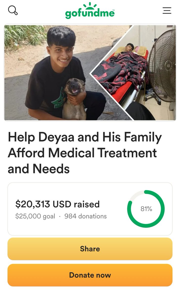 Donations stopped for Deyaa's campaign, pls don't forget about him, RT and donate even if just a small amount. 
gofund.me/6c5c9bca