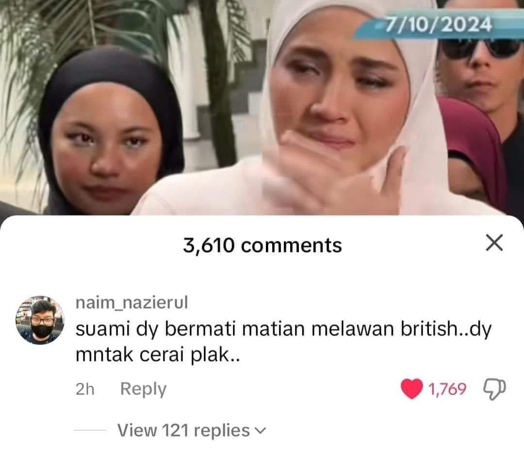 Itu la pasal. Pastu nak sedih-sedih nangis.