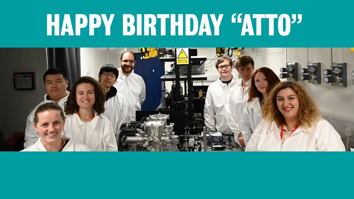 🎂💡Happy birthday, ATTO!💡🎂

It's the 60th birthday of "atto" in the SI system!

Our Attosecond Quantum Physics Lab is one of only 2 labs in the UK for experimental attosecond physics based on high harmonic generation. Check out our recent light &amp; atto-activity🧵⬇️ #AttoPhysics