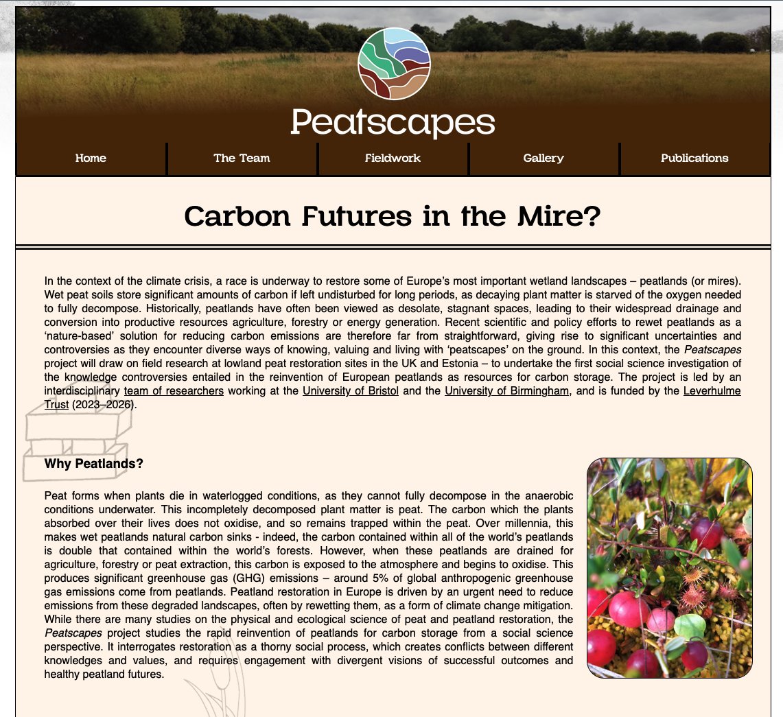 Peatscapes (@peatscapes) on Twitter photo Delighted to announce the launch of our shiny new project website: peatscapes.com
A one-stop shop for everything 'Peatscapes' – including further info on our excellent team (@GeogBristol & <a href="/GeogBham/">Geography Birmingham</a>), insights from fieldwork, and links to conference papers and outputs! Delighted to announce the launch of our shiny new project website: peatscapes.com
A one-stop shop for everything 'Peatscapes' – including further info on our excellent team (@GeogBristol & <a href="/GeogBham/">Geography Birmingham</a>), insights from fieldwork, and links to conference papers and outputs!