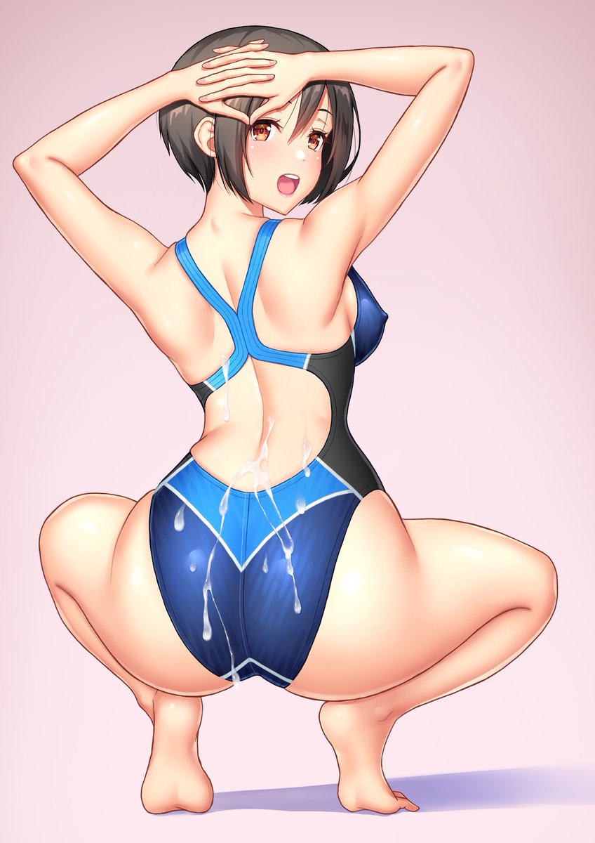 競泳水着の背中は美しい( ー̀ωー́)

#競泳水着 #オリジナルイラスト 