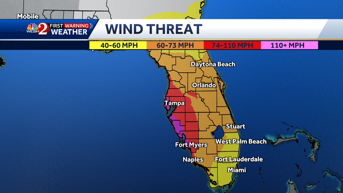 Here's a really good way to visualize what kind of winds we're looking at.

Based on the current forecast, here's a breakdown...

This will change as the forecast hones in, but for now, we should expect strong tropical storm force sustained winds, with hurricane force gusts;
