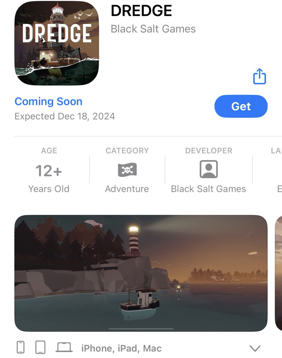 bsg_joel's tweet image. huge day for the steam forums bros who said DREDGE looks like a mobile game

coming to mac, iOS &amp;amp; android december 18