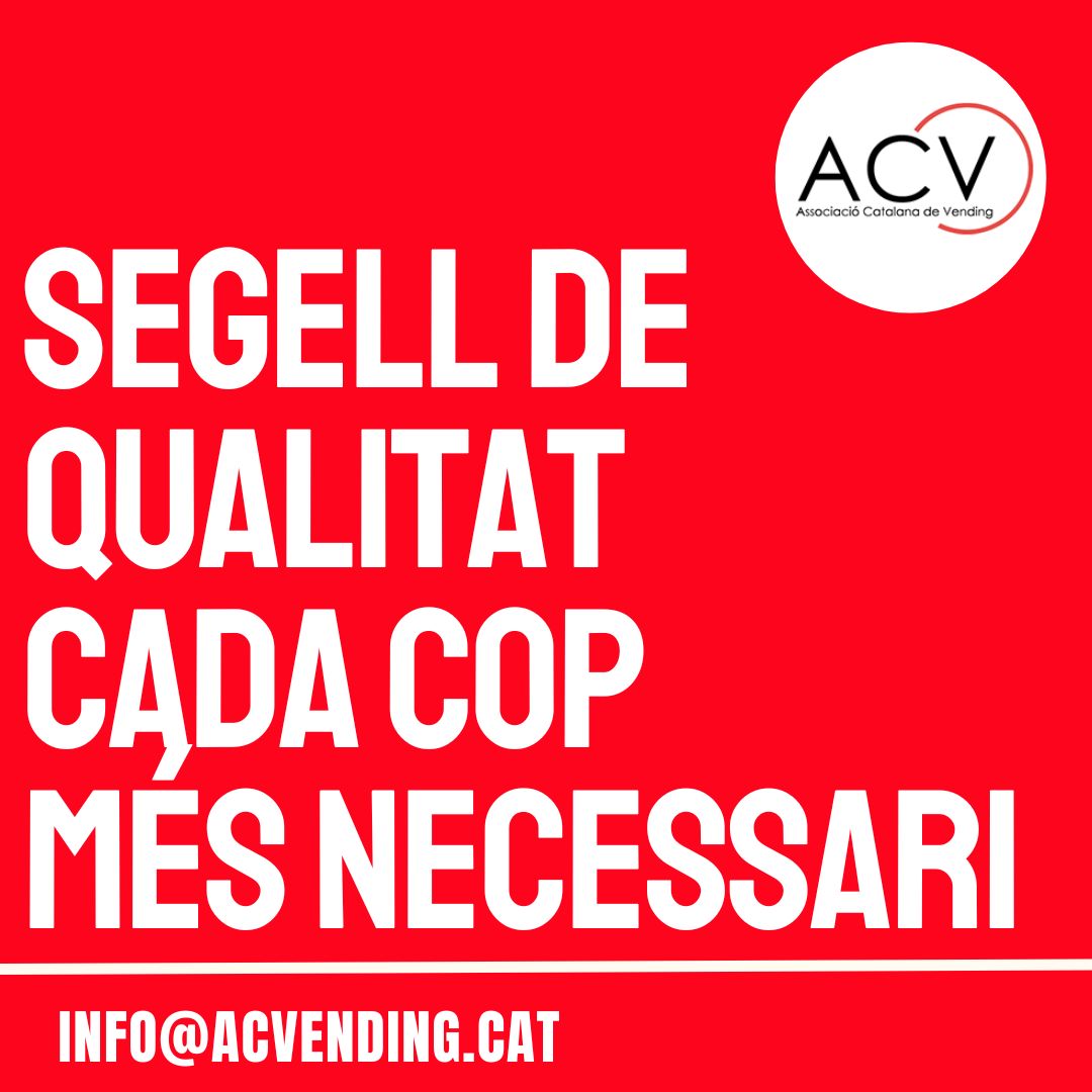 📢 El #SegellDeQualitat, més necessari que mai! Si ets soci i vols saber-ne més, contacta'ns a info@acvending.cat i t’informarem de tot el que necessites per tramitar el teu Segell de #Qualitat.
#SegelldeQualitat #VendingCatalunya #CompromísACV #SeguretatVending #QualitatVending