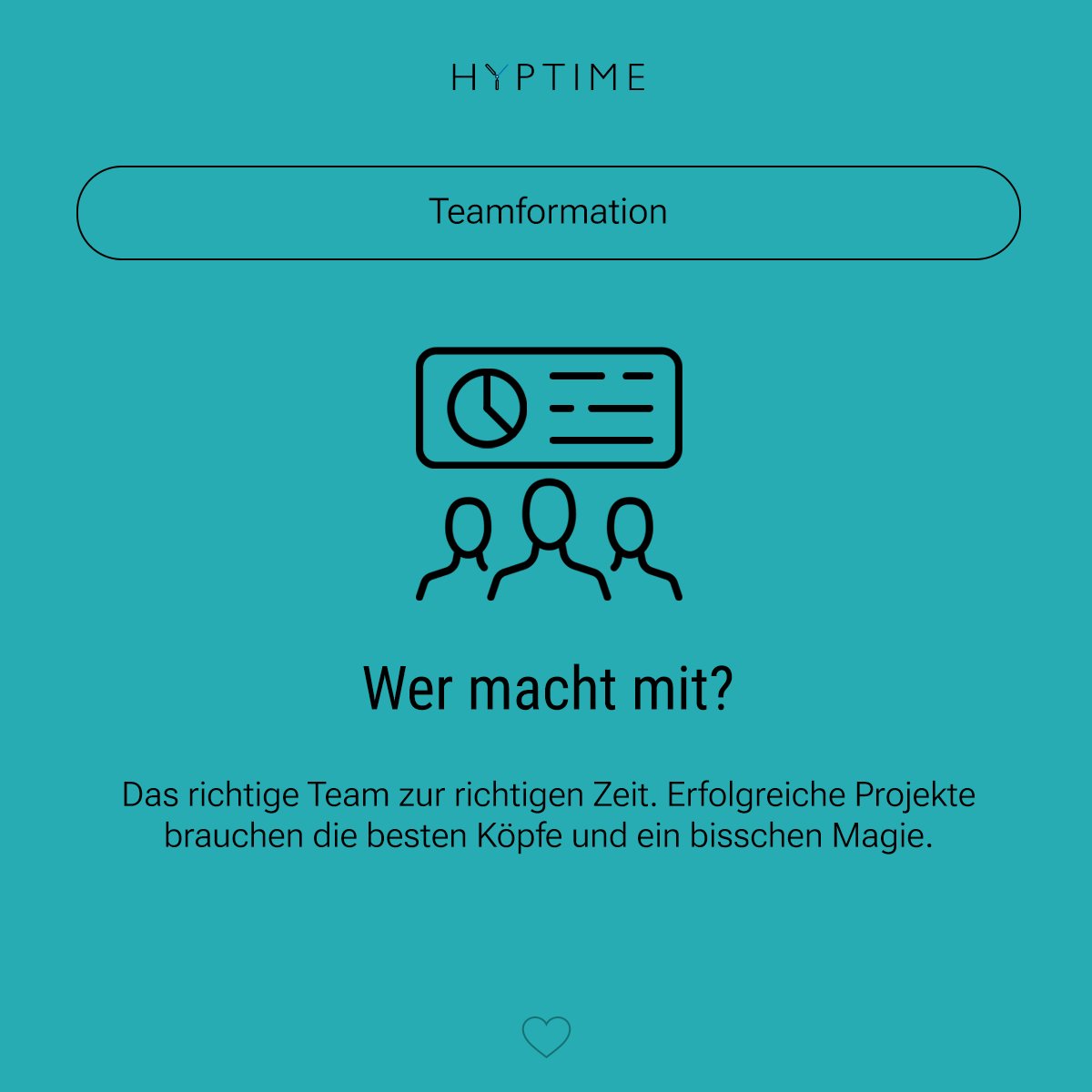 Das richtige Team zur richtigen Zeit. Erfolgreiche Projekte brauchen die besten Köpfe und ein bisschen Magie.
Wie bildet ihr euer Dream-Team? 💡✨
#hyptime #Teambildung #ErfolgreicheTeams #ProjektErfolg #TeamFormation #Collaboration #HRManagement