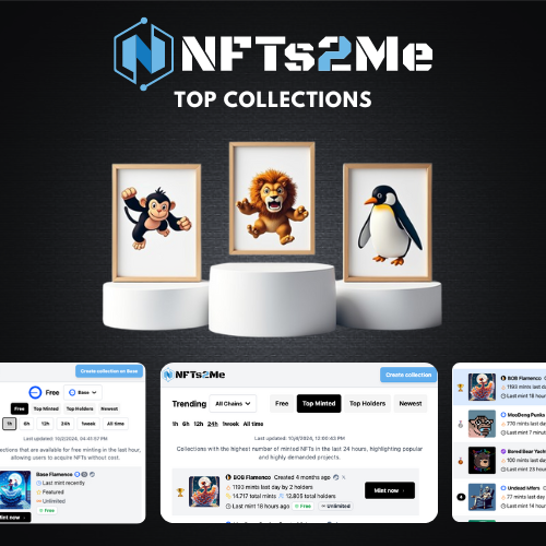 NFTs2Me's tweet photo. 💥 Discover the latest in NFT trends now: https://t.co/7N9AQcDKoJ

🎯 Check out our new Top Trending Collections! 
🌟 Easily explore active collections with the most holders, most mints, latest mintings, and even free mints across the top chains! 💎

Stay updated, track the hottest trends, and mint smarter than ever! 📊💫 #NFTs2MeV2