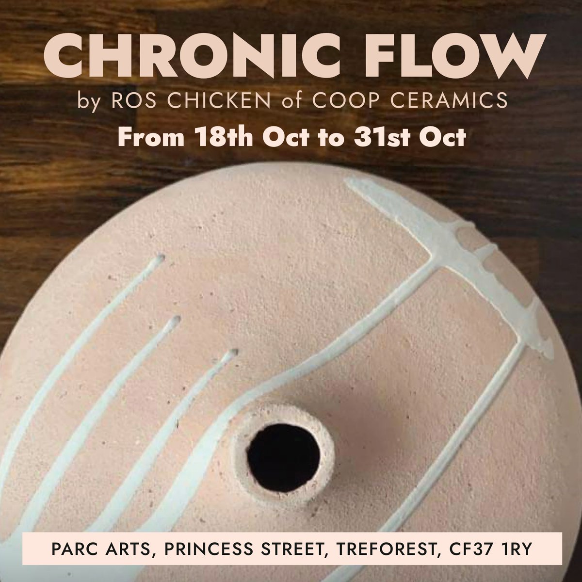 Parc Arts (@parcarts) on Twitter photo Upcoming events :
A breathtaking exhibition of Ceramic work by Ros Chicken of Coop ceramics.
*Opening Night FRIDAY 18th OCTOBER 7PM *
<a href="/CoopCeramics/">Coop Ceramics</a> Upcoming events :
A breathtaking exhibition of Ceramic work by Ros Chicken of Coop ceramics.
*Opening Night FRIDAY 18th OCTOBER 7PM *
<a href="/CoopCeramics/">Coop Ceramics</a>