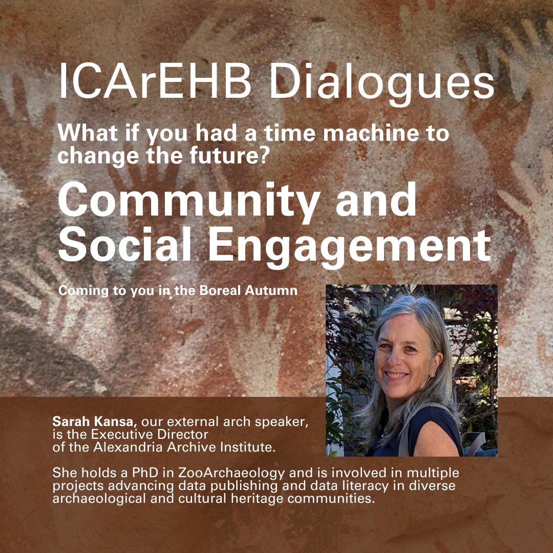 🌟 Exciting news for #ICArEHBDialogues! 🌟
We’re thrilled to announce our last speaker, Sarah Kansa, Executive Director of the Alexandria Archive Institute! Sarah will join us to discuss #DataLiteracy &amp; #CulturalHeritage.
📅 Coming this Autumn—stay tuned!