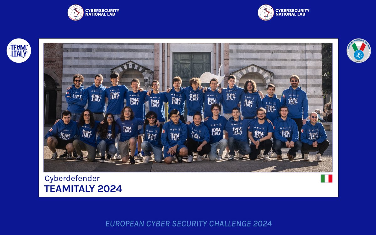 🇮🇹 TeamItaly Cyberdefender

🇪🇺 <a href="/ecsc2024/">ECSC2024</a>
📆 8-11 october 2024
📍 Turin, Italy

#ECSC2024 #CyberTeamItaly #CyberSecurity

teamitaly.eu