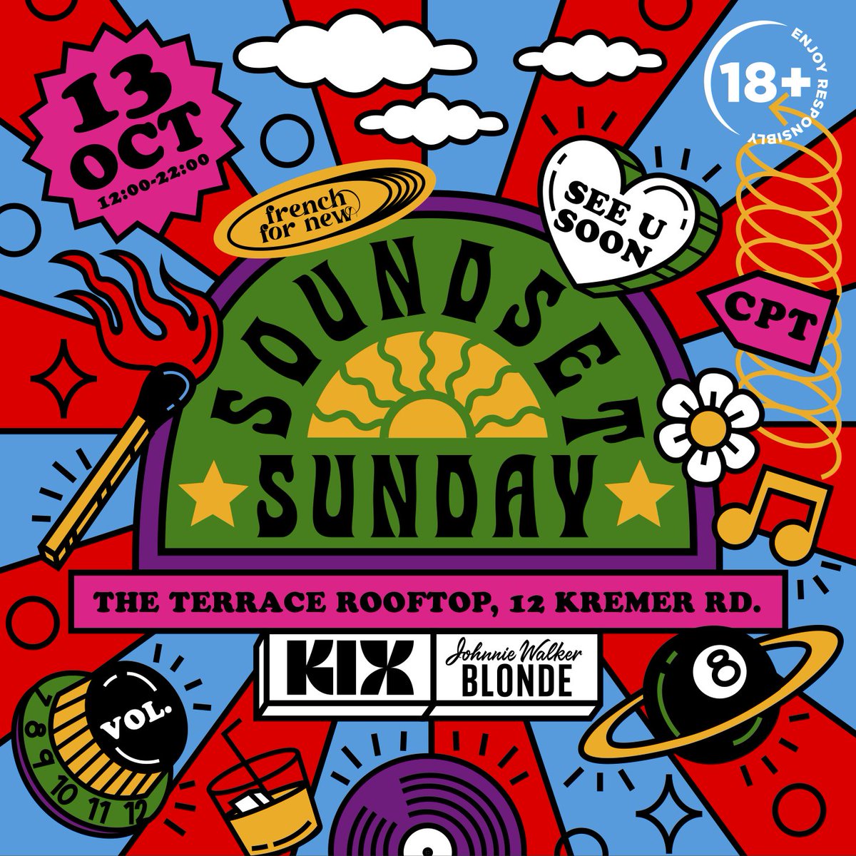FrenchForNew's tweet photo. [Soundset Sunday CPT]

Cape Town, let’s kick off the first Soundset of the year in your city in style 🎈

Tickets go live Wednesday and Friday.

We hope to see you there

Ticket link: https://t.co/oXq6uPS1QK https://t.co/oivXfIf26h