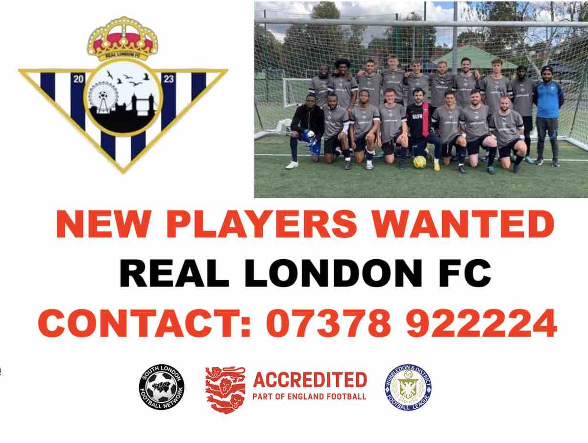 Join REAL LONDON and start playing league 11 aside football this weekend.  #grassroots  #Wandsworth  #tooting