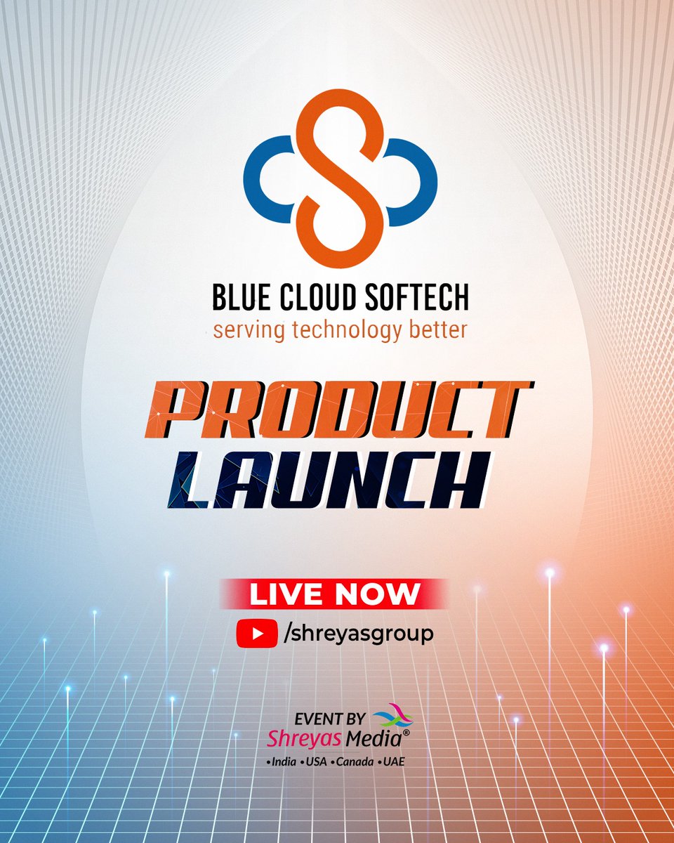 shreyasgroup's tweet image. The countdown is over! Join us on LIVE for the #BlueCloudSoftech Product Launch Event. 🤩

Watch Live Here 🔴 youtube.com/live/LivyVeKGu…

Event By @shreyasgroup✌️

#ShreyasGroup #ShreyasMedia