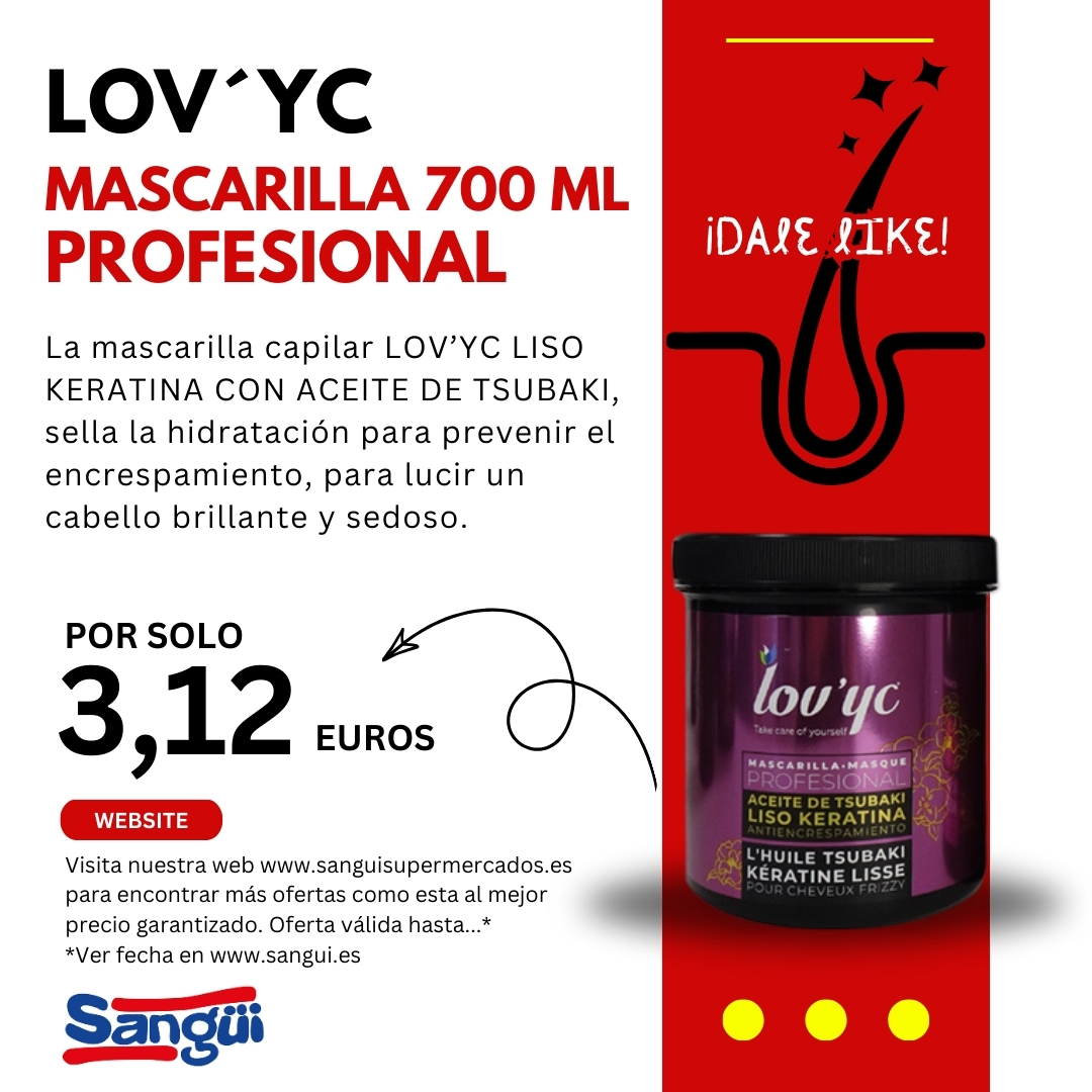 SuperSangui's tweet image. Nutre y protege tu cabello con la gama de champú y mascarilla de Lov´yc a un precio especial hasta el 09/10/2024 en sangui.es

#nutre #cabello #puntas #aceitedecoco #aceitedetsubaki #mascarilla #champu #pelo #cabello #encrespamiento #nutrientes #cabellosdañados